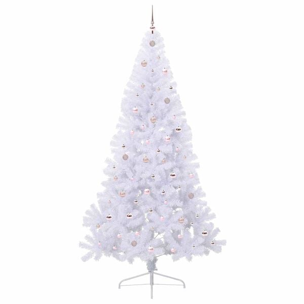 vidaXL K&uuml;nstlicher Weihnachtsbaum Wei&szlig; 240 cm PVC und Stahl