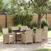 vidaXL Garten Essgruppe 7 pcs Beige Poly-Rattan