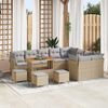vidaXL Garten-Sofa-Set mit Kissen 13 pcs Beige und Hellgrau