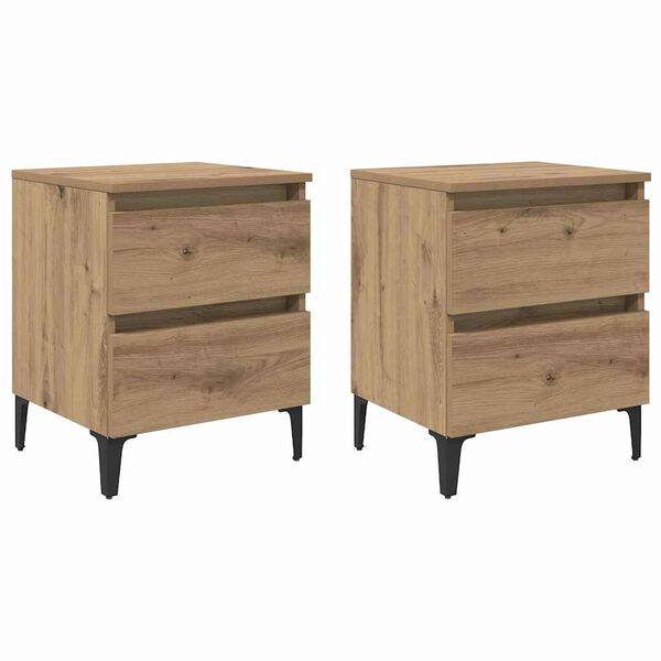 vidaXL Nachttisch 2 pcs Artisan-Eiche 40 x 35 x 50 cm Holzwerkstoff