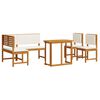 vidaXL Gartenb&auml;nke Set 4 pcs Braun Massivholz Akazie