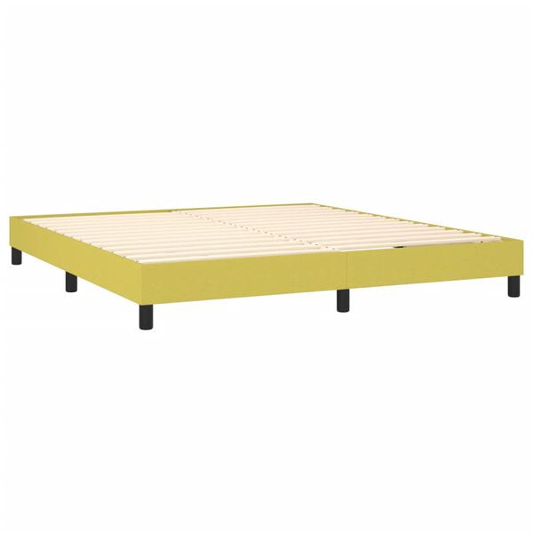 vidaXL Boxspringbett mit Matratze Gr&uuml;n 180x200 cm Stoff