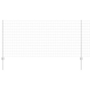 vidaXL Zaun mit Pfosten Silber
