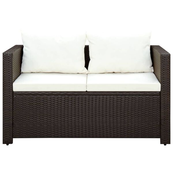 vidaXL 3-tlg. Bistro-Set mit Auflagen Poly Rattan Braun