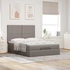 vidaXL Ottoman-Bett mit Matratze Taupe 140x190 cm Stoff