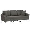 vidaXL 3-Sitzer-Sofa mit Kissen Dunkelgrau 180 cm Samt
