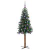 vidaXL Schlanker Weihnachtsbaum mit 150 LEDs mit St&auml;nder Gr&uuml;n 150 cm