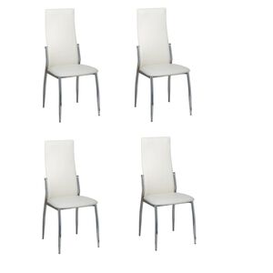 vidaXL Esszimmerst&uuml;hle 4 Stk. Wei&szlig; Kunstleder