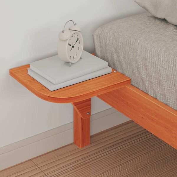 vidaXL Bettgestell mit Nachttischen Wachsbraun 100 x 210 cm