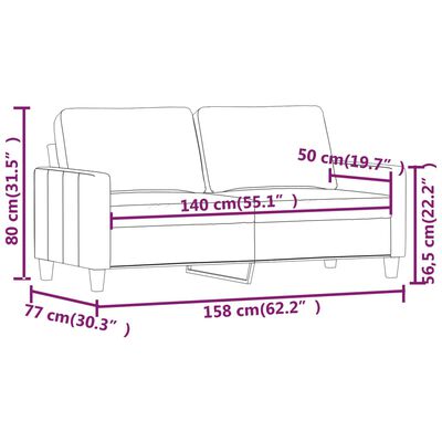 vidaXL 2-Sitzer-Sofa Cappuccino-Braun 140 cm Kunstleder