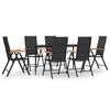 vidaXL 7-tlg. Garten-Essgruppe Schwarz und Braun Poly Rattan
