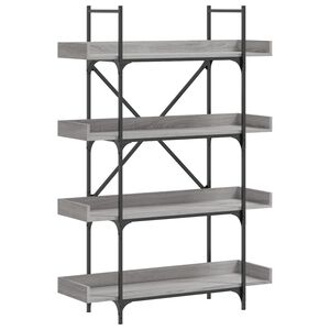 vidaXL B&uuml;cherregal 4 B&ouml;den Grau Sonoma 100x33x145,5 cm Holzwerkstoff