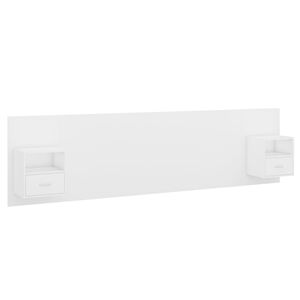 vidaXL Kopfteil mit Nachttischen Wei&szlig; Holzwerkstoff