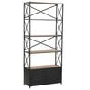 vidaXL B&uuml;cherregal Massivholz Tanne und Stahl 80x32,5x180 cm