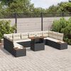 vidaXL Garten Essgruppe mit Kissen mit Kissen 11 pcs Schwarz und Beige