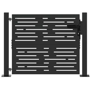 vidaXL Gartentor Schwarz 110 x 105 cm Pulverbeschichteter Stahl