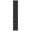vidaXL Badschrank Schmal mit Rollen Schwarz Holzwerkstoff