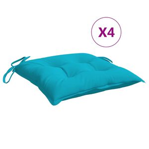 vidaXL Stuhlkissen 4 Stk. T&uuml;rkis 40x40x7 cm Stoff