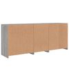 vidaXL Sideboard mit LED-Leuchten Grau Sonoma 162x37x67 cm