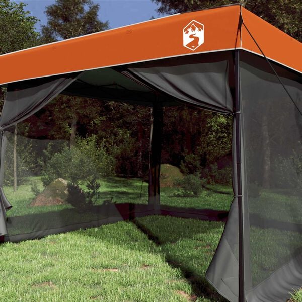 vidaXL Camping-Zelt-Set 2 pcs Grau und Orange Taffeta und Stoff