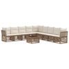 vidaXL Gartensofa-set 10 pcs Beige Poly-Rattan