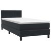 vidaXL Boxspringbett mit Matratze & LED Schwarz 100x210 cm Samt