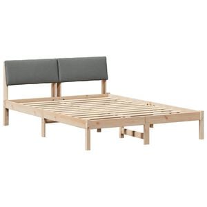 vidaXL Bettgestell Braun und Dunkelgrau 135 x 190 cm Massivholz Kiefer