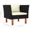 vidaXL 9-tlg. Garten-Lounge-Set Poly Rattan Eukalyptusholz Schwarz