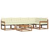 vidaXL Outdoor-Sofagarnitur mit Kissen 6 pcs Natur und Creme