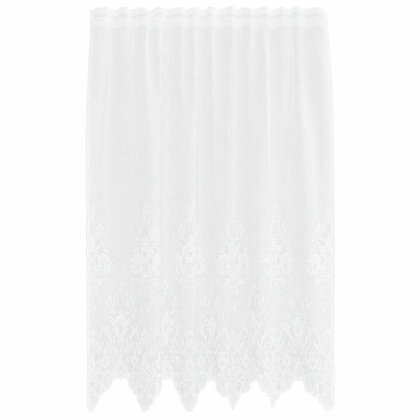 vidaXL Spitzenvorhang mit Vorh&auml;ngen Floral Wei&szlig; 140 x 150 cm Polyester