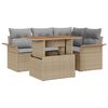 vidaXL Garten-Sofa-Set mit Speicher 5 pcs Beige Poly Rattan