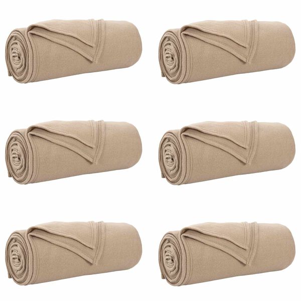 vidaXL Wohndecken 6 pcs Kamel 200 x 150 cm Fleece