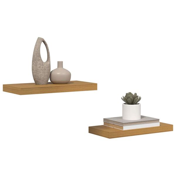 vidaXL Wandregal Wandmontiert 2 pcs Beige 50 x 23 x 4 cm Holzwerkstoff