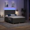 vidaXL LED Boxspringbett mit Matratze Dunkelgrau 140 x 200 cm Stoff