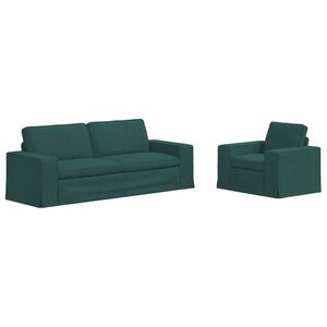 vidaXL Sofa Set 2 pcs Dunkelgr&uuml;n 182 x 80 x 82 cm Stoff