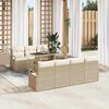 vidaXL Gartensofa-set mit Speicher 8 pcs Beige und Creme Poly-Rattan