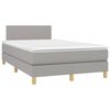 vidaXL Boxspringbett mit Matratze Hellgrau 120x200 cm Stoff