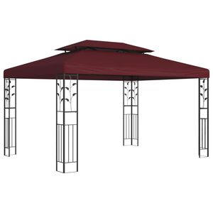 vidaXL Pavillon 3,97 x 2,96 x 2,68 m Weinrot Polyester und Stahl