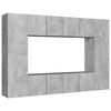 vidaXL 8-tlg. TV-Schrank-Set Betongrau Holzwerkstoff