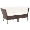 vidaXL 8-tlg. Garten-Lounge-Set mit Auflagen Poly Rattan Braun