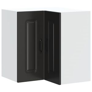 vidaXL K&uuml;chen-Eckh&auml;ngeschrank Kalmar Schwarz Holzwerkstoff