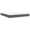 vidaXL Boxspringbett mit Matratze Grau 180x200 cm Kunstleder