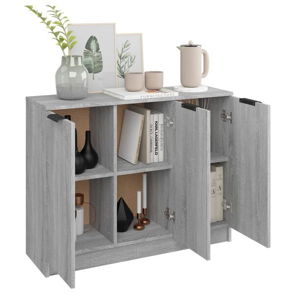 vidaXL Sideboard Grau Sonoma 90,5x30x70 cm Holzwerkstoff