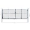 vidaXL Maschen-Gartentor verzinkter Stahl 400 x 150 cm Grau