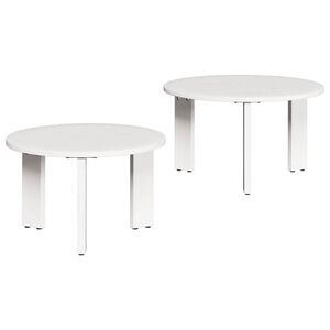 vidaXL Couchtisch 2 Stk. Wei&szlig; 47,5 x 47,5 x 27 cm Massivholz Kiefer