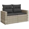 vidaXL 8-tlg. Garten-Sofagarnitur mit Kissen Hellgrau Poly Rattan