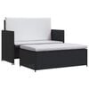 vidaXL 2-tlg. Garten-Lounge-Set mit Auflagen Poly Rattan Schwarz