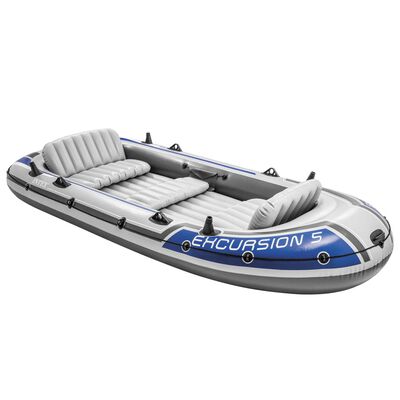 Intex Schlauchboot-Set Excursion 5 mit Trolling-Motor und Halterung