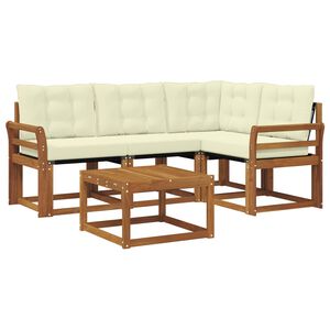 vidaXL Outdoor-Sofagarnitur 5 stk. Natur und Creme