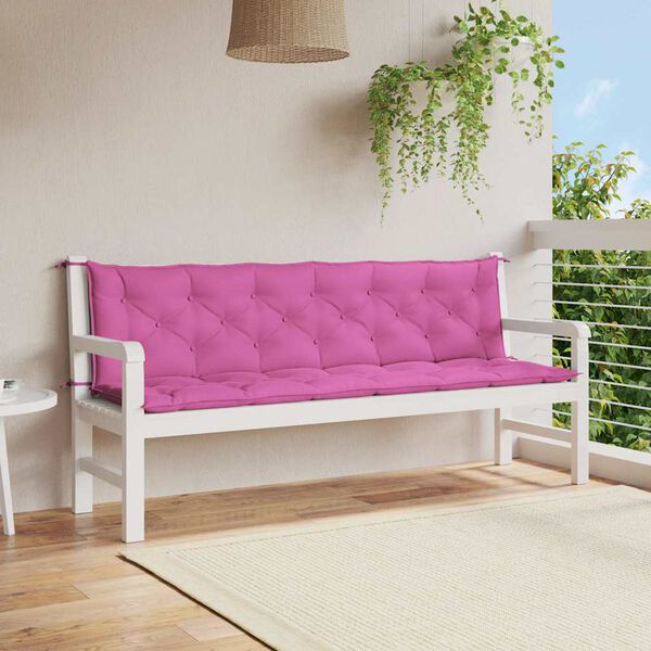 vidaXL Gartenbank-Auflagen 2 Stk. Rosa 200x50x7 cm Stoff